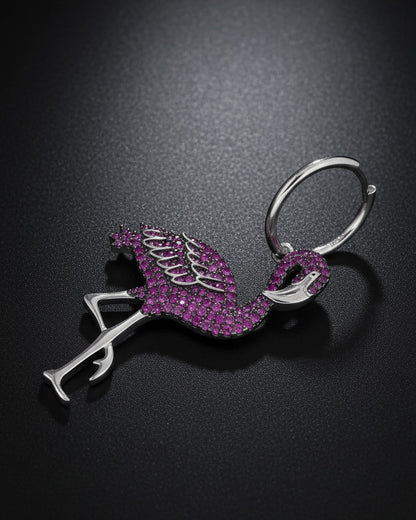 Pink Swan shape earring.