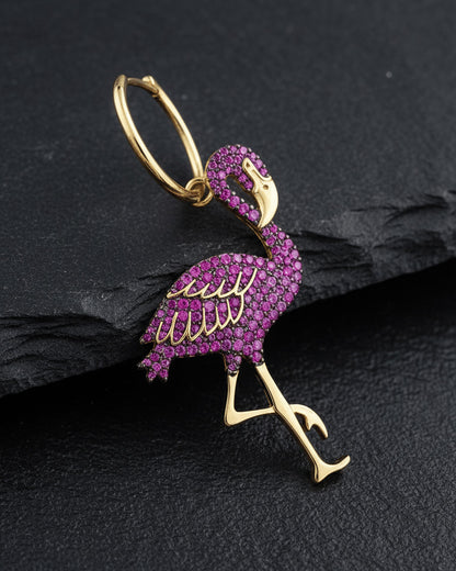 Pink Swan shape earring.