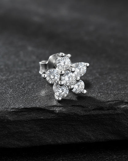 7mm round cluster flower shape stud earring.