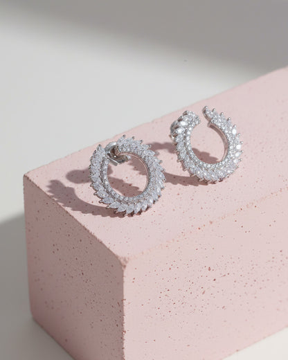 round and marquise Circle shape stud earring.