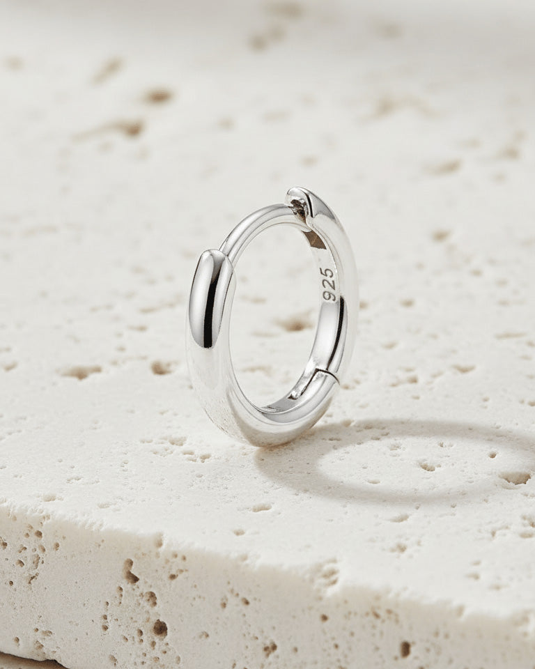 8mm plain hoop earring.