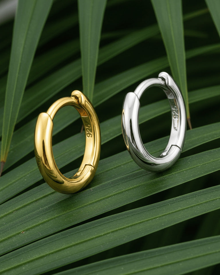 8mm plain hoop earring.