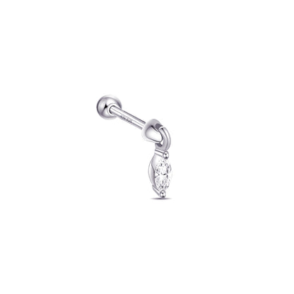 movable dangling marquise stone ball-back earring.