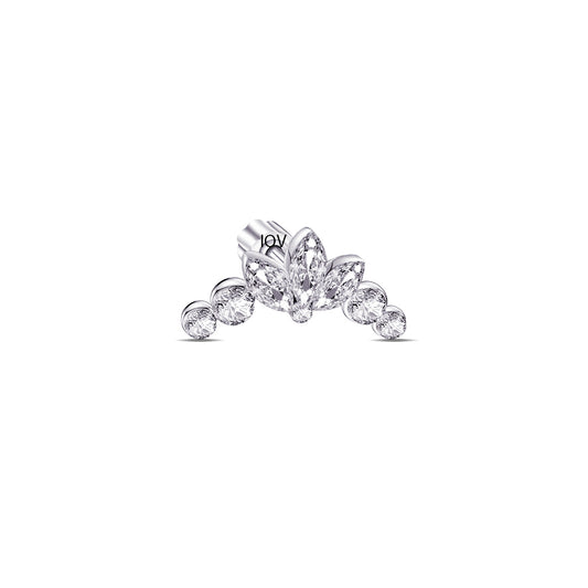curved marquise and round stones flatback piercing.