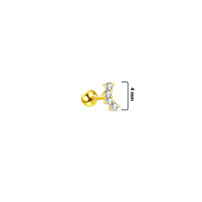 four stones curved shape ballback piercing.