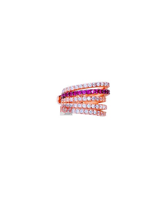 Rosegold multi-lines earcuff.