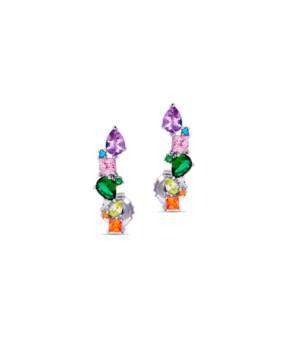 multicolored earrings.