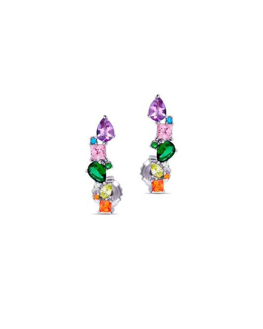 multicolored earrings.