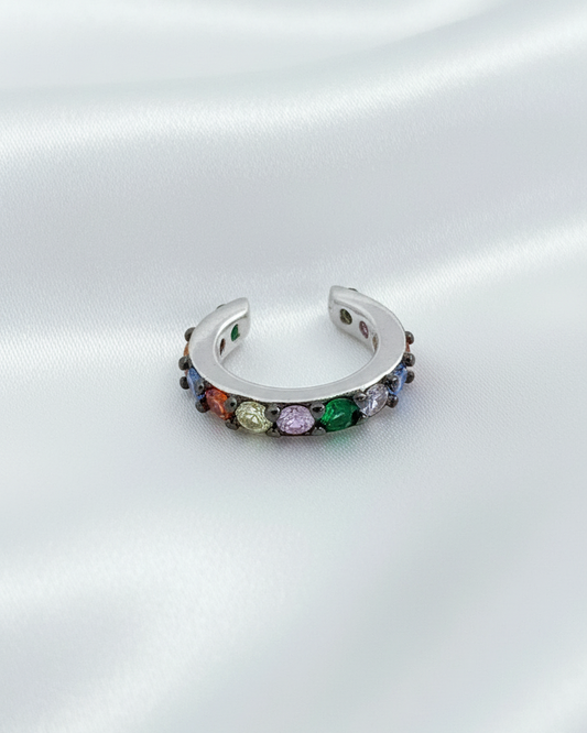 colorful CZ one line ear-cuff