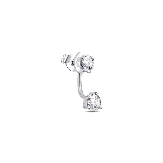 back and front two round stones earring.