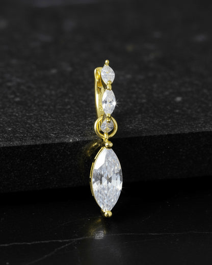 Sterling Silver CZ Marquise Drop Earring