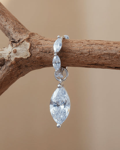 Sterling Silver CZ Marquise Drop Earring