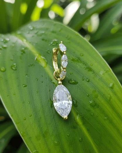 Sterling Silver CZ Marquise Drop Earring