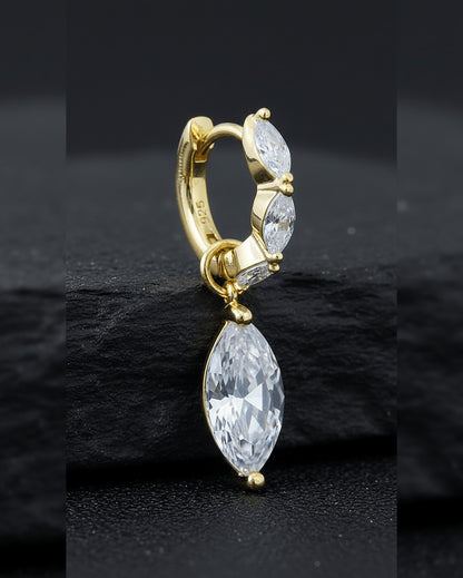 Sterling Silver CZ Marquise Drop Earring