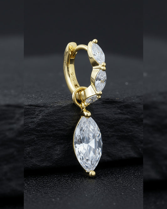 Sterling Silver CZ Marquise Drop Earring