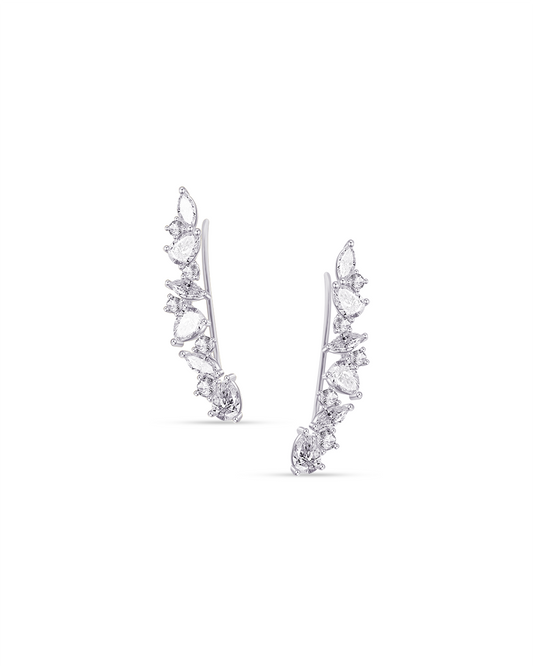 fancy and round CZ climber earrings.