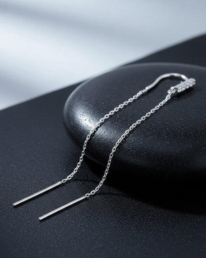 CZ bar threader style earring.