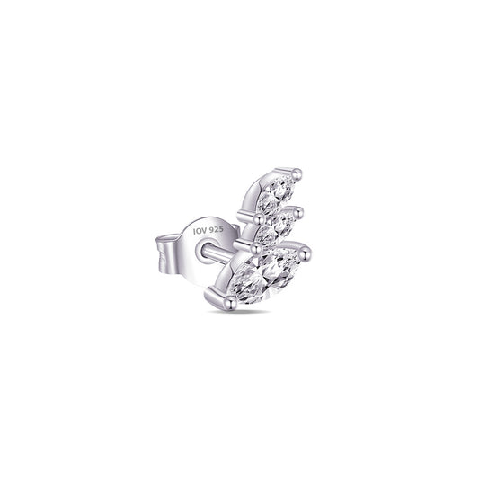 three graduated marquise stones stud earring.