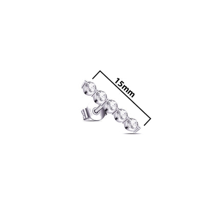 five stones bar stud earring.