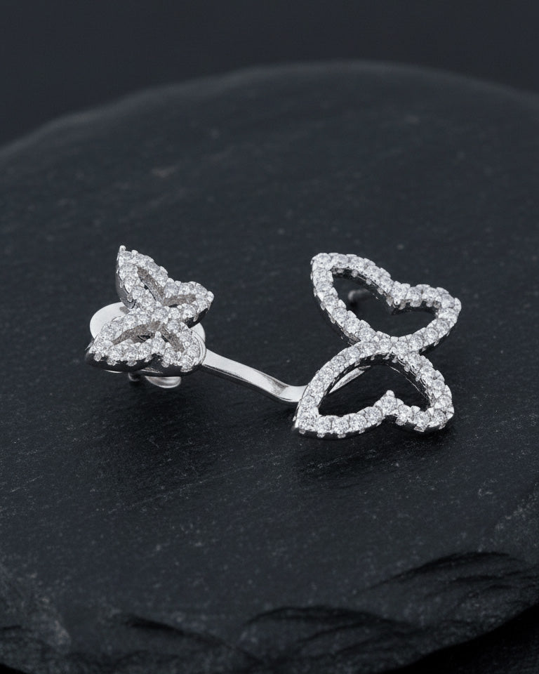back to front double butterfly earring.