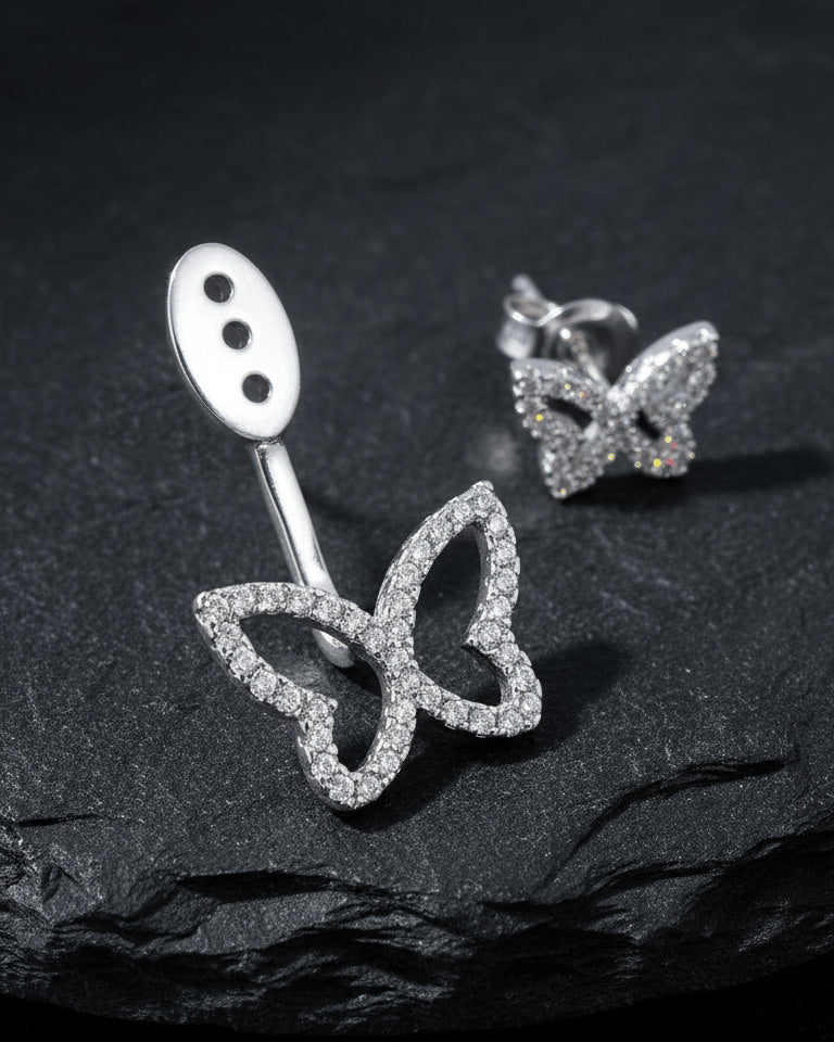 back to front double butterfly earring.
