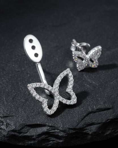 back to front double butterfly earring.