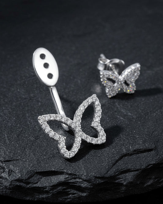 back to front double butterfly earring.
