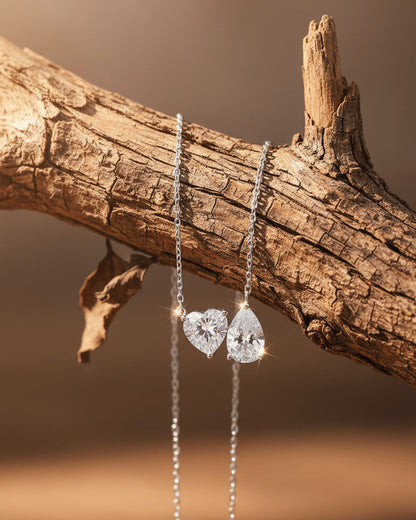 toi et moi heart and pear shape necklace.