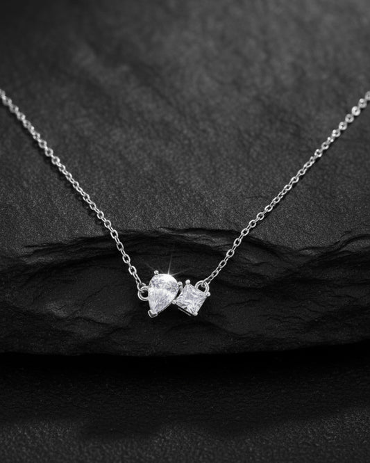 toi et moi princess and pear shape necklace.