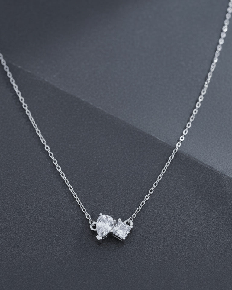 toi et moi princess and pear shape necklace.