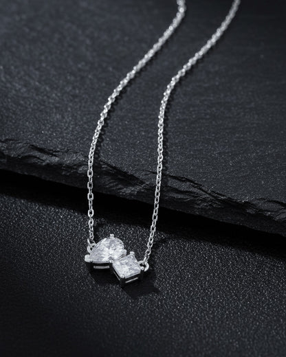 toi et moi princess and pear shape necklace.