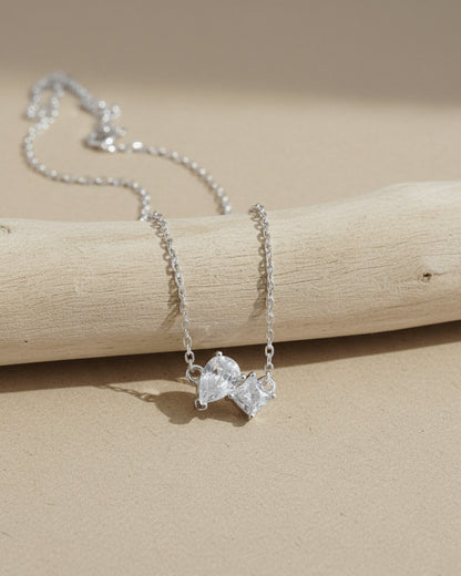 toi et moi princess and pear shape necklace.