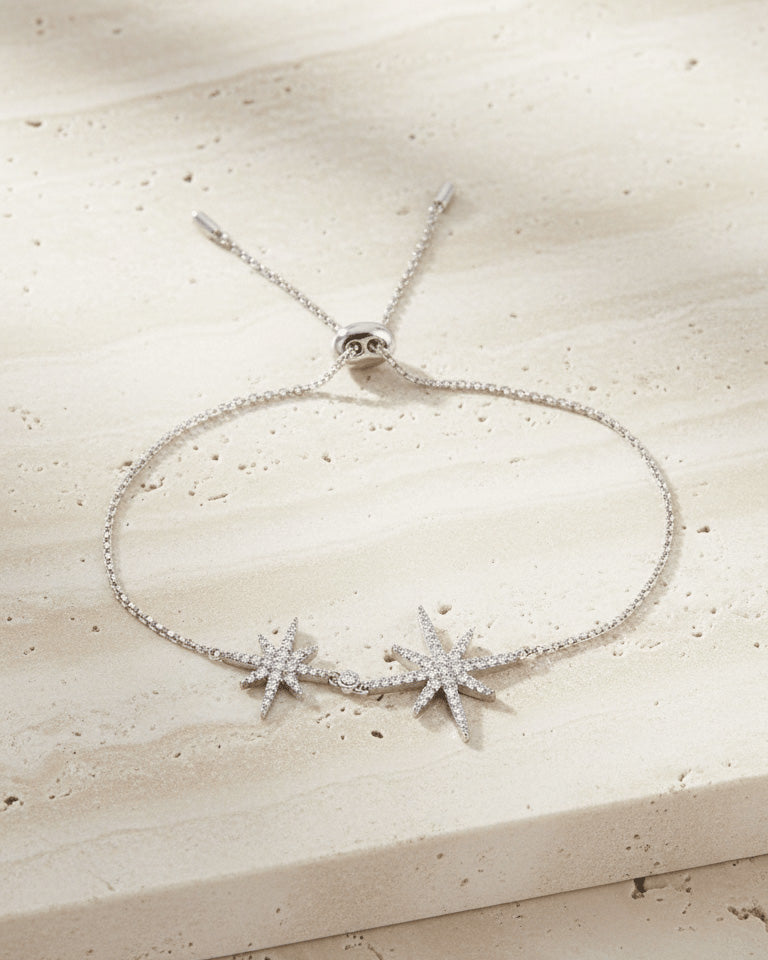 adjustable two stars bracelet.