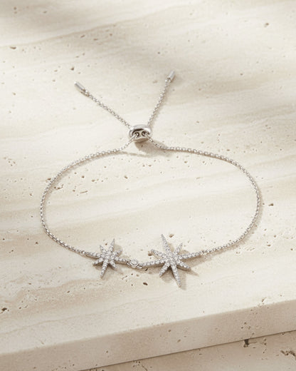 adjustable two stars bracelet.