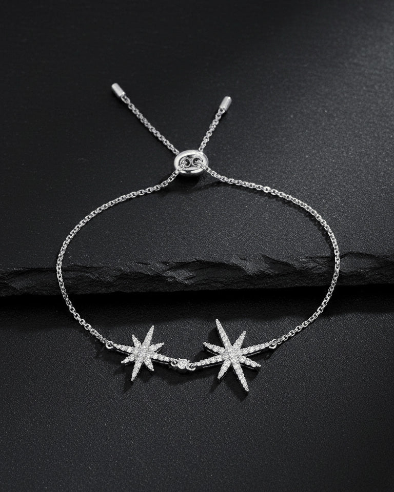 adjustable two stars bracelet.