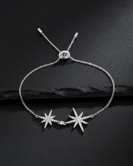 adjustable two stars bracelet.