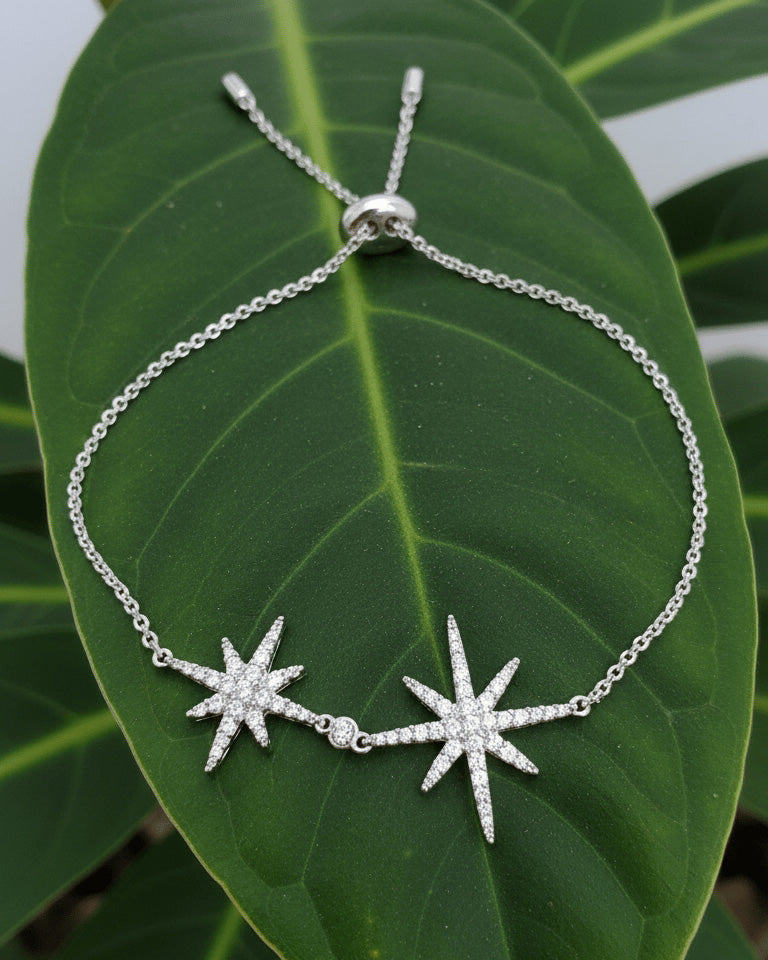 adjustable two stars bracelet.