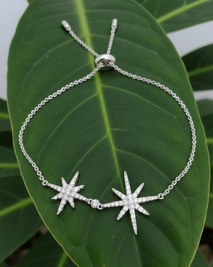 adjustable two stars bracelet.