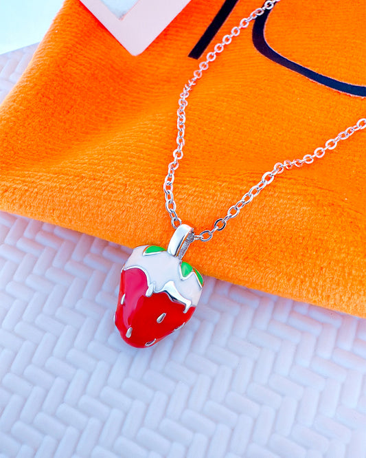 Strawberry shape necklace.