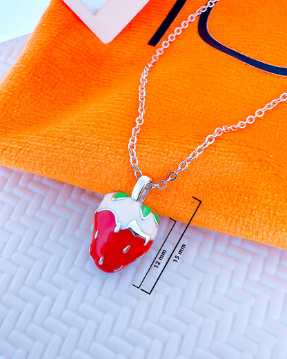 Strawberry shape necklace.