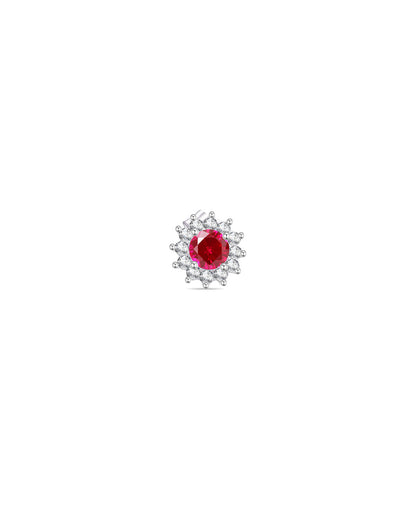 CZ round stone in a halo setting stud earrings.