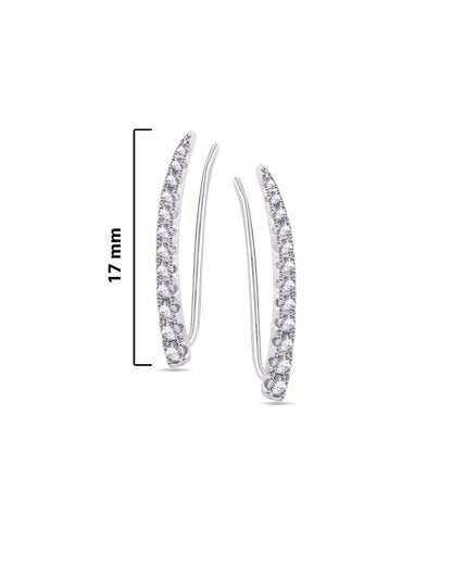 CZ crawler graduated round stones earrings.