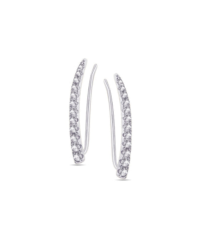 CZ crawler graduated round stones earrings.