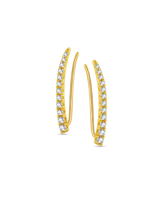 CZ crawler graduated round stones earrings.