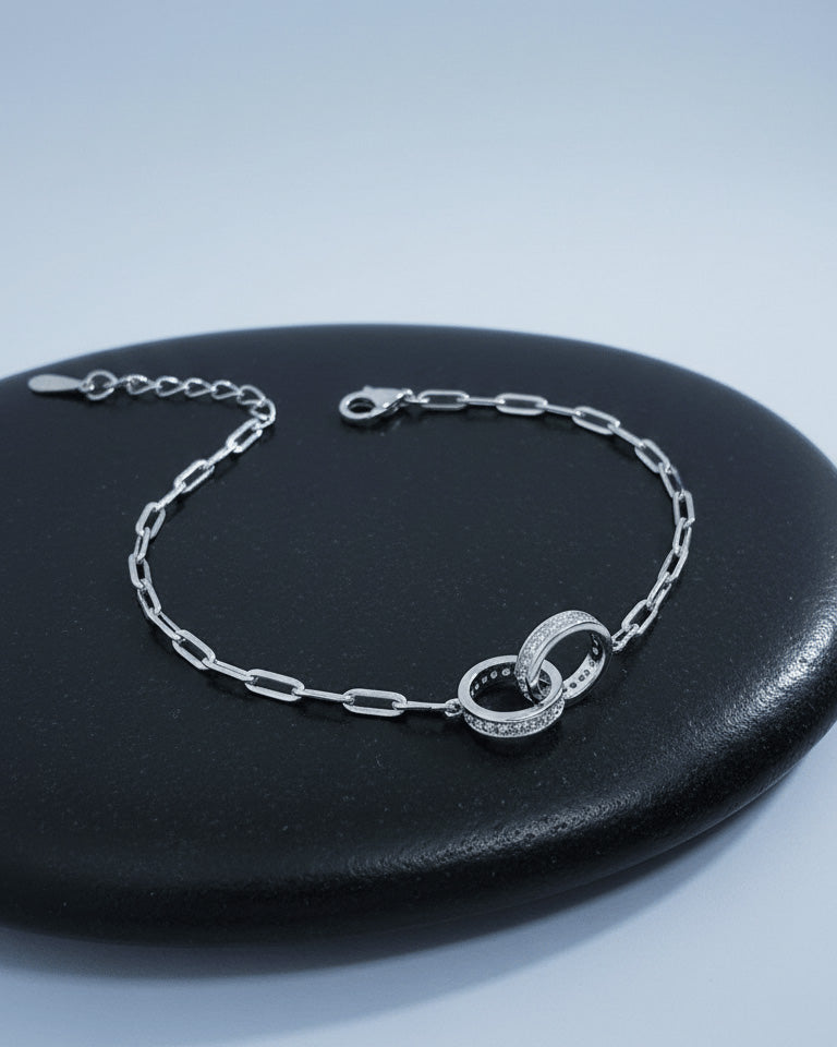 interlocking love circles bracelet.