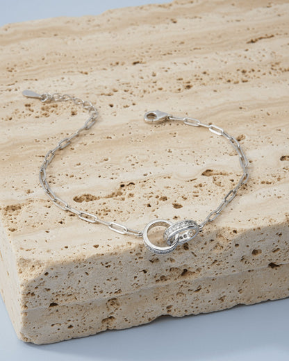 interlocking love circles bracelet.