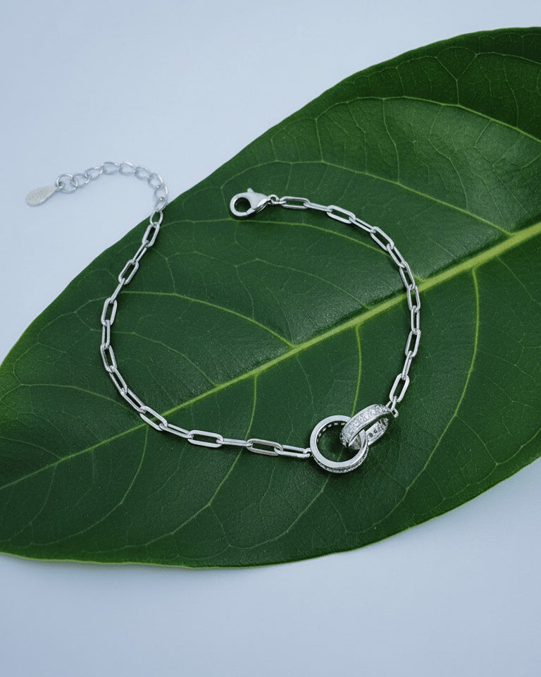 interlocking love circles bracelet.