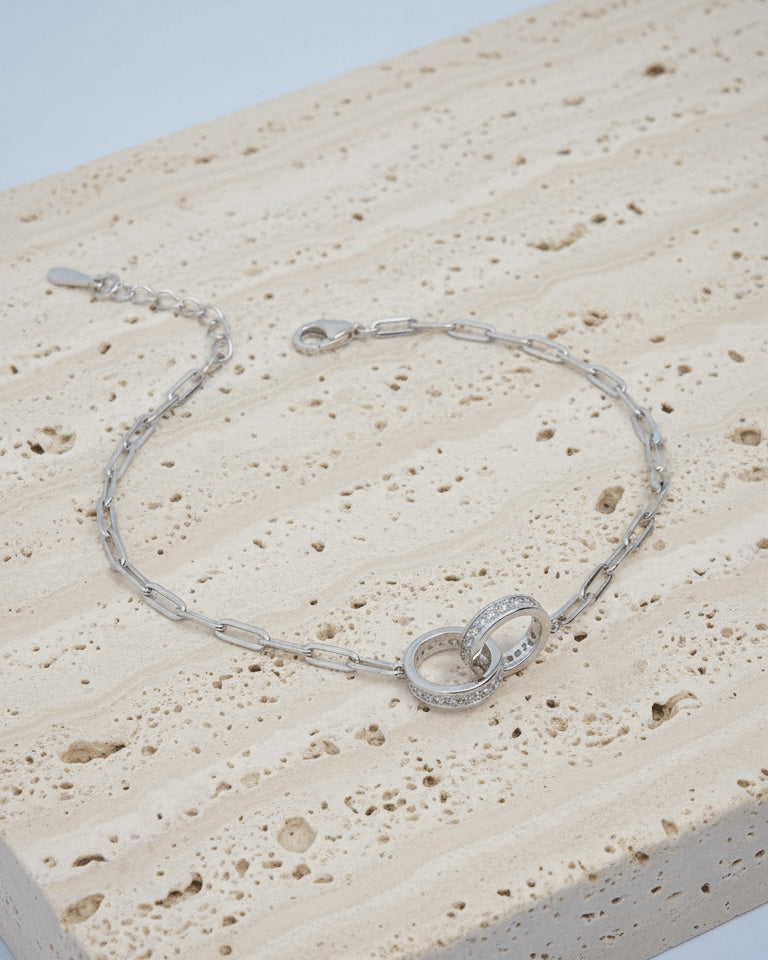 interlocking love circles bracelet.