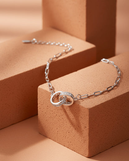 interlocking love circles bracelet.
