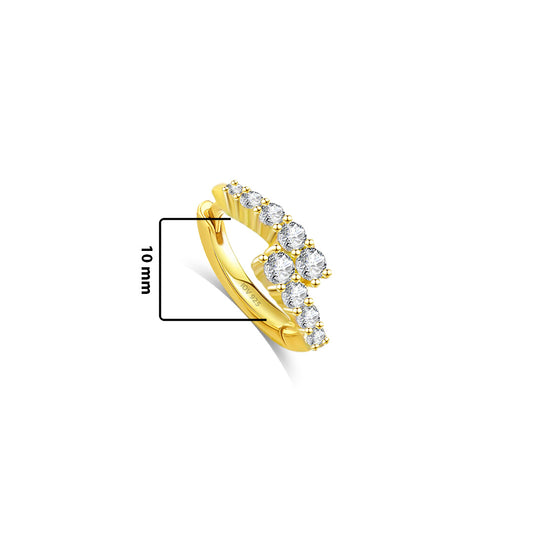 uneven one line huggie hoop earring.